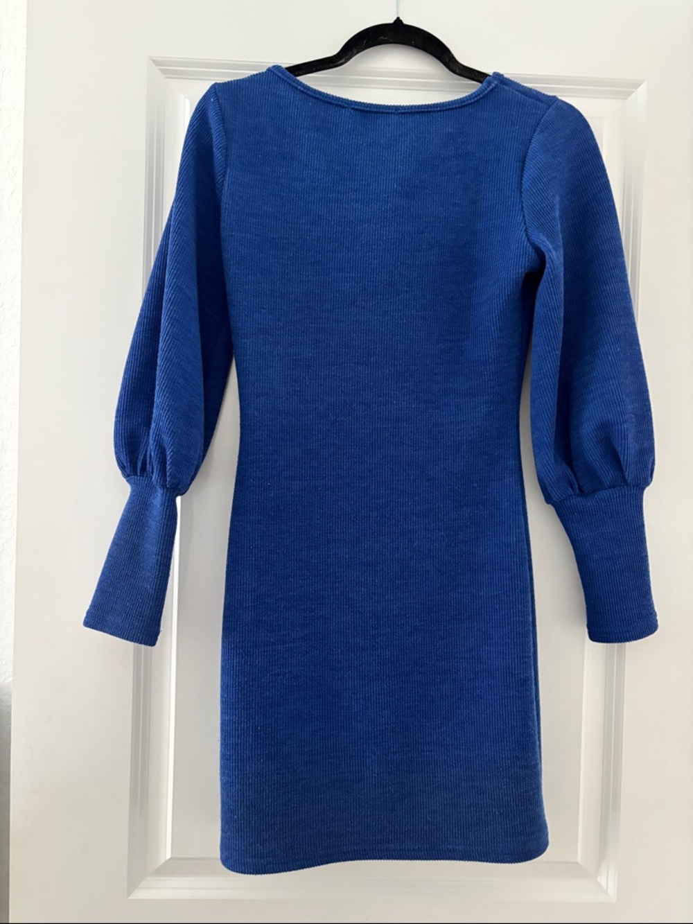 SHEIN Cobalt Blue Knit Belted Long Sleeve Dress - Picture 2 of 2